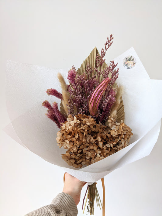 Everlasting Arrangement- Pink & Tan Hydrangea